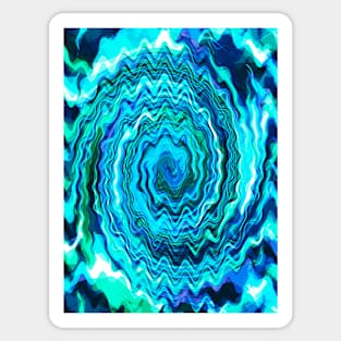 Blue And Green Groovy Swirl Abstract Art Sticker